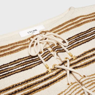 celine baja|baja mini dress in celine striped cotton tweed.